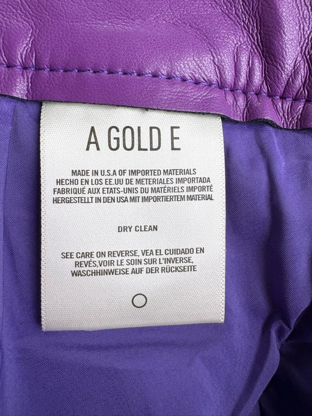 Agolde Purple Recycled Leather Straight-Leg Pants